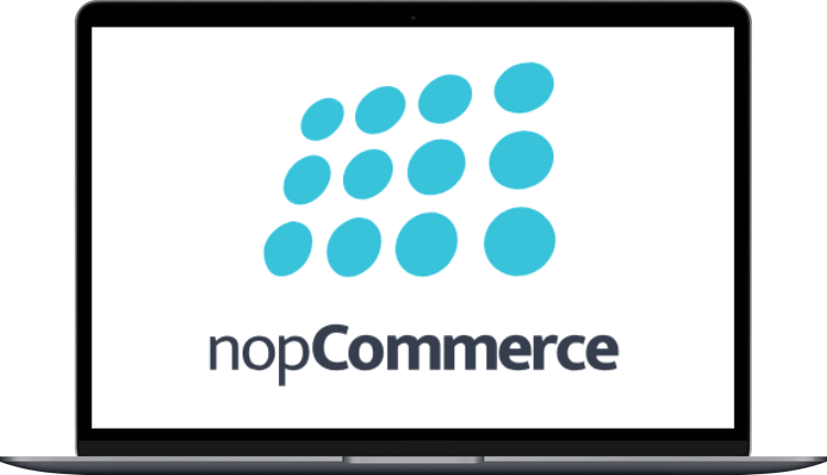 NopCommerce Logo on laptop screen